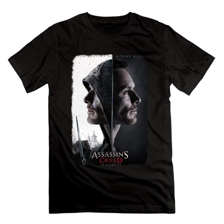 Custom Funny T Shirts Assassin’s Creed Movie Poster T-Shirt Short Sleeve Men’s Casual T-shirt