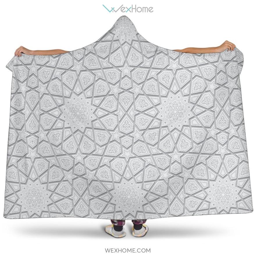 Arabic Star Pattern Hooded Blanket