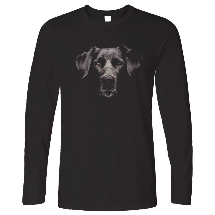 Dog Face Long Sleeve Cute Puppy Head Photo T-Shirt