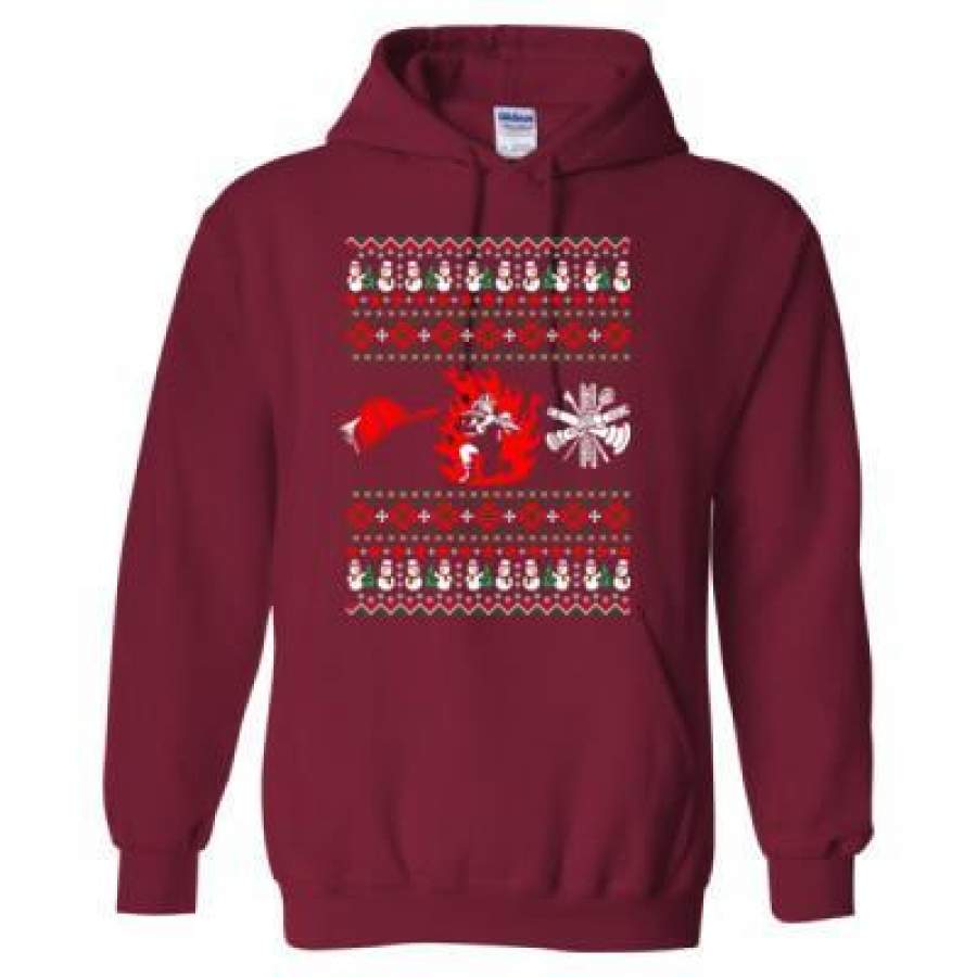 AGR Firefighter Ugly Christmas Xmas Sweater – Heavy Blend™ Hooded Sweatshirt