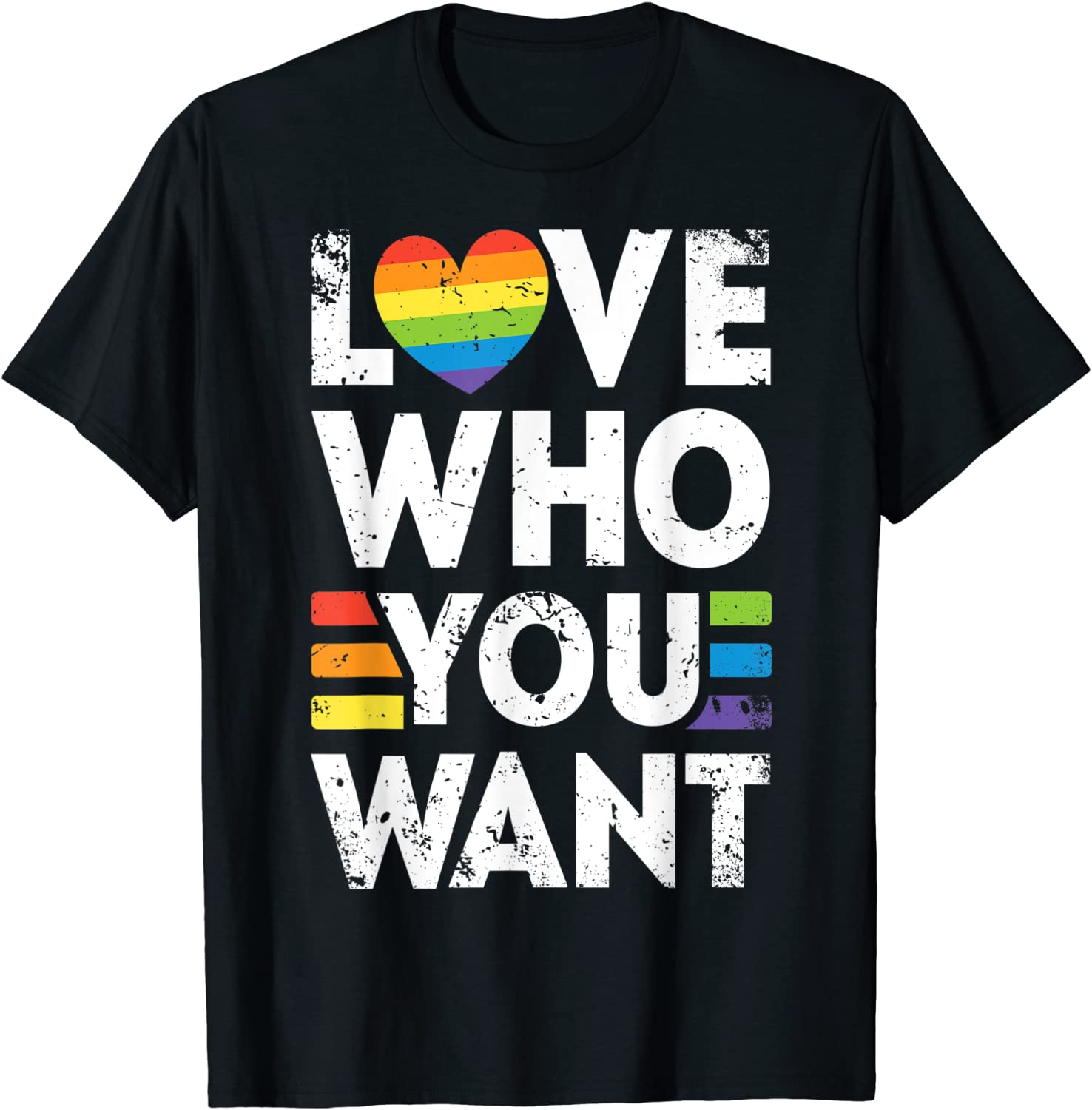 Rainbow Lgbtq T-Shirt For Gay, Love Who You Want Gay Pride Lgbt Men Women