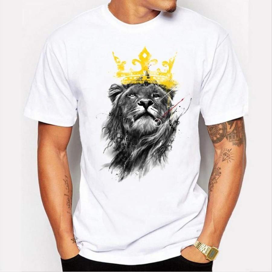 New Summer Fashion Leisure Harajuku Style Animal Printing Short-Sleeved Round Neck Men’S T-Shirt