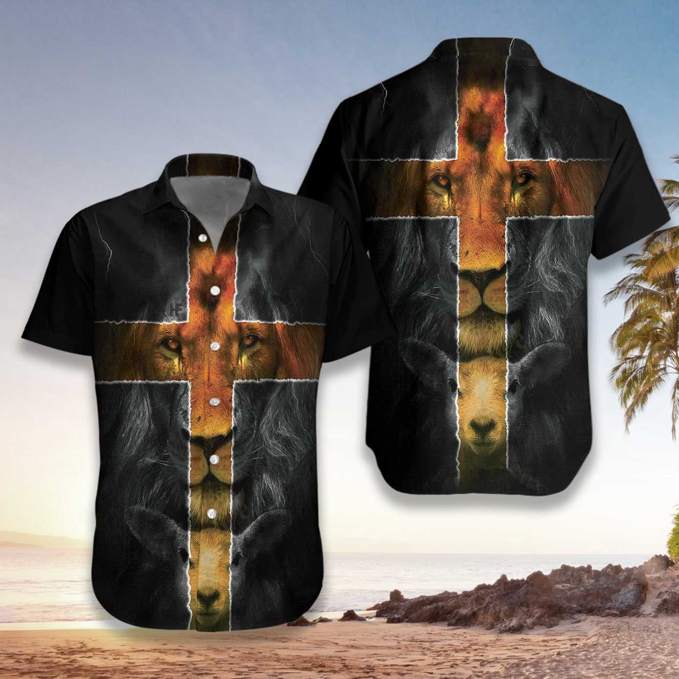 Jesus Amazing Lion And Lamb Hawaii Shirt Ha62004