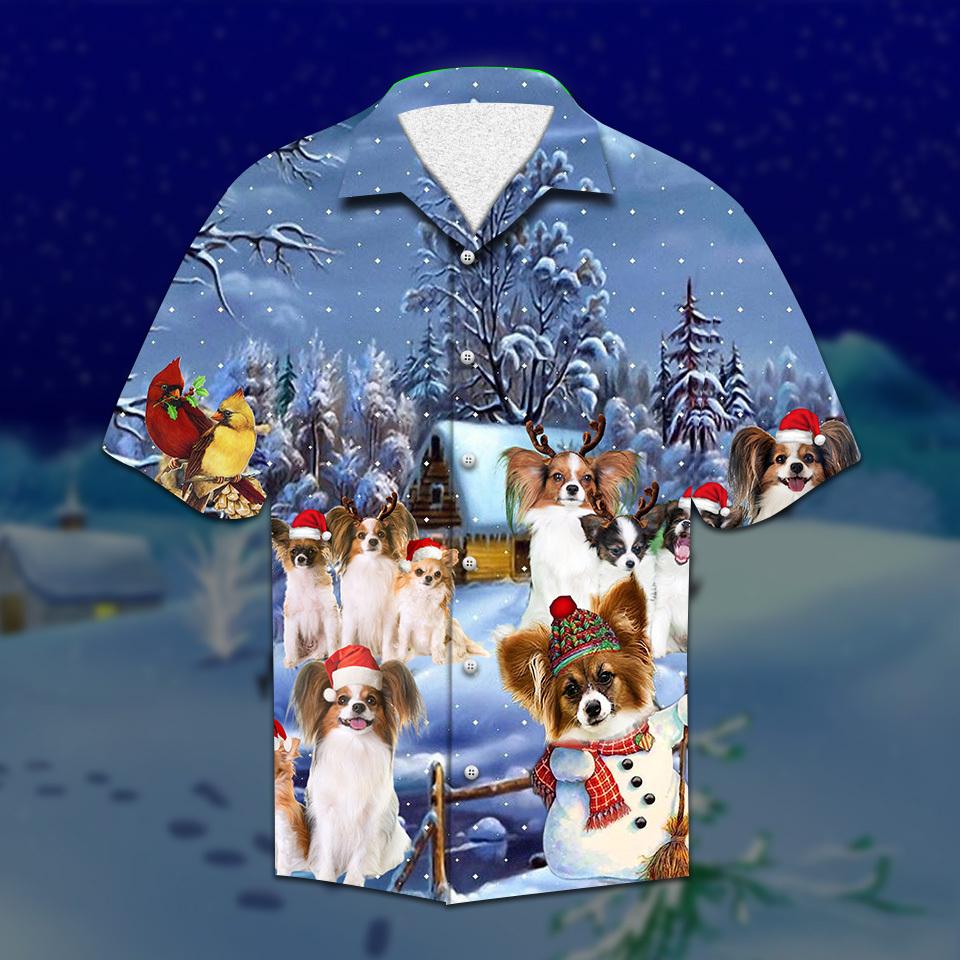 Papillon Christmas Hawaii Shirt Unisex Full Size Adult Colorful Ha55090