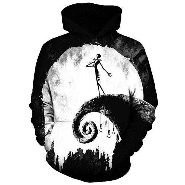 Jack Skellington Hoodies –  Nightmare Before Christmas Hoodies – Christmas Full Moon Pull Over 3D Hoodie