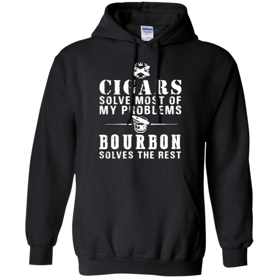 AGR Cigars Solve Most Of My Problems Bourbon Solves The Rest Hoodie