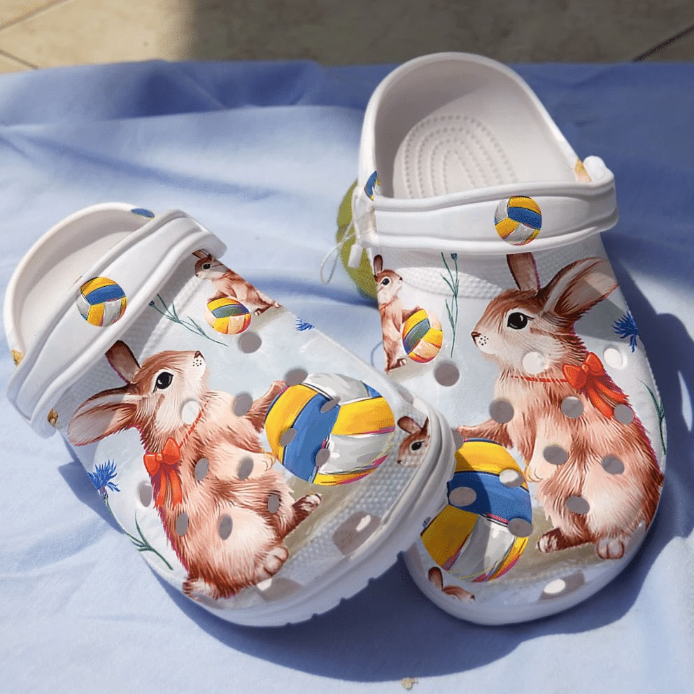 Adore Rabbit Shoes Clog – Volleyball With Rabbit Crocs Crocbland Clog Birthday Gift For Woman Girl