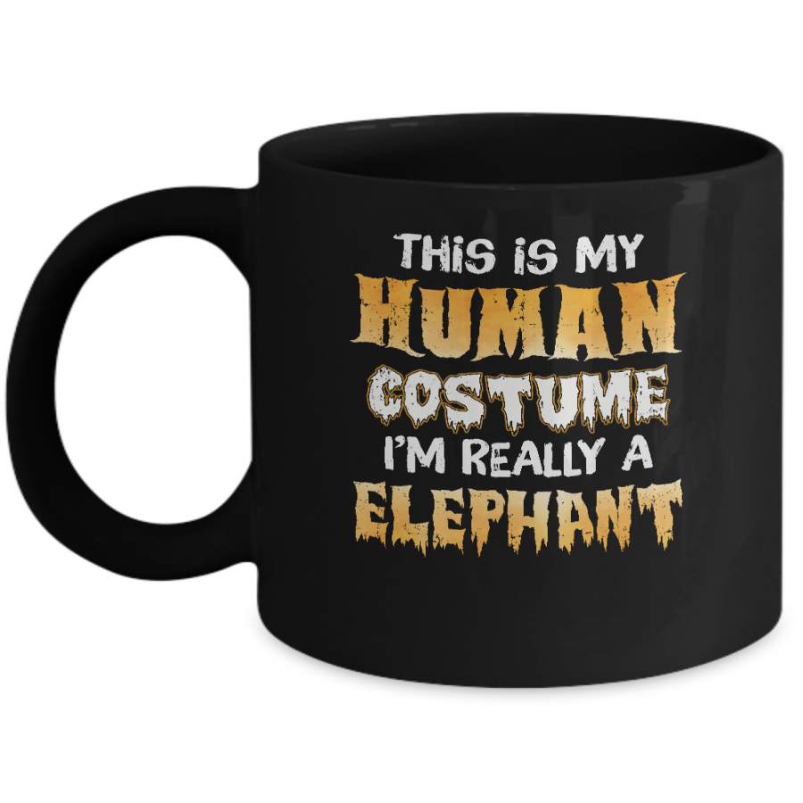 This Is My Human Costume Elephant Halloween Mug