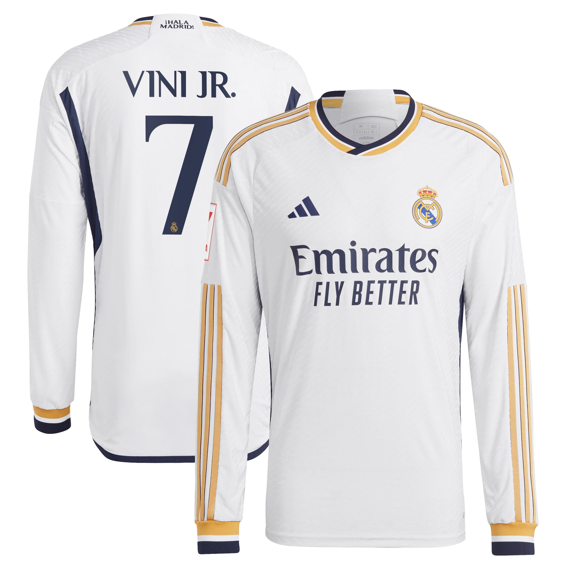 Vini Jr. Real Madrid Home 2023/24 Authentic Long Sleeve Jersey – White