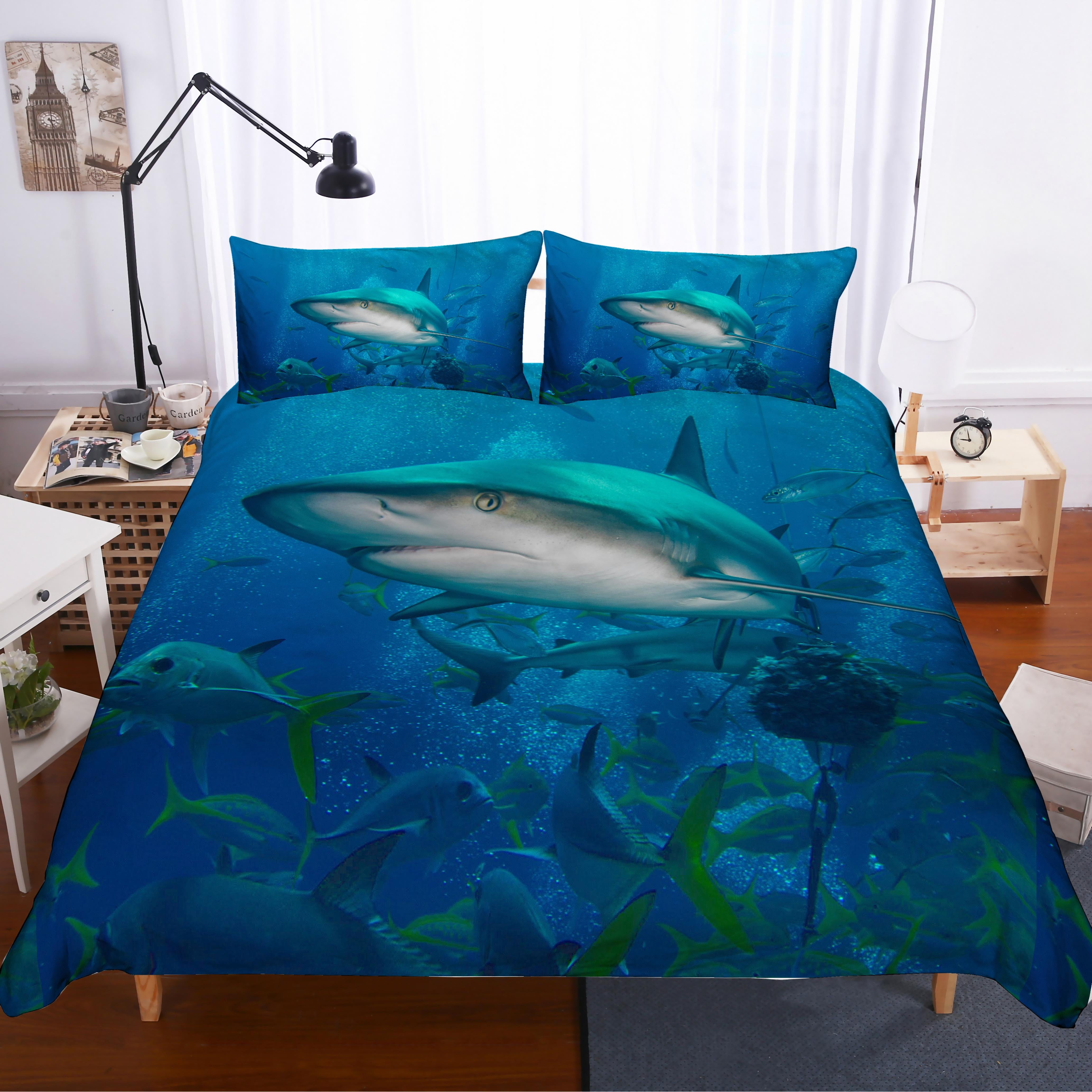 3D Shark Quilt Cover Set Bedding Set Pillowcases 130