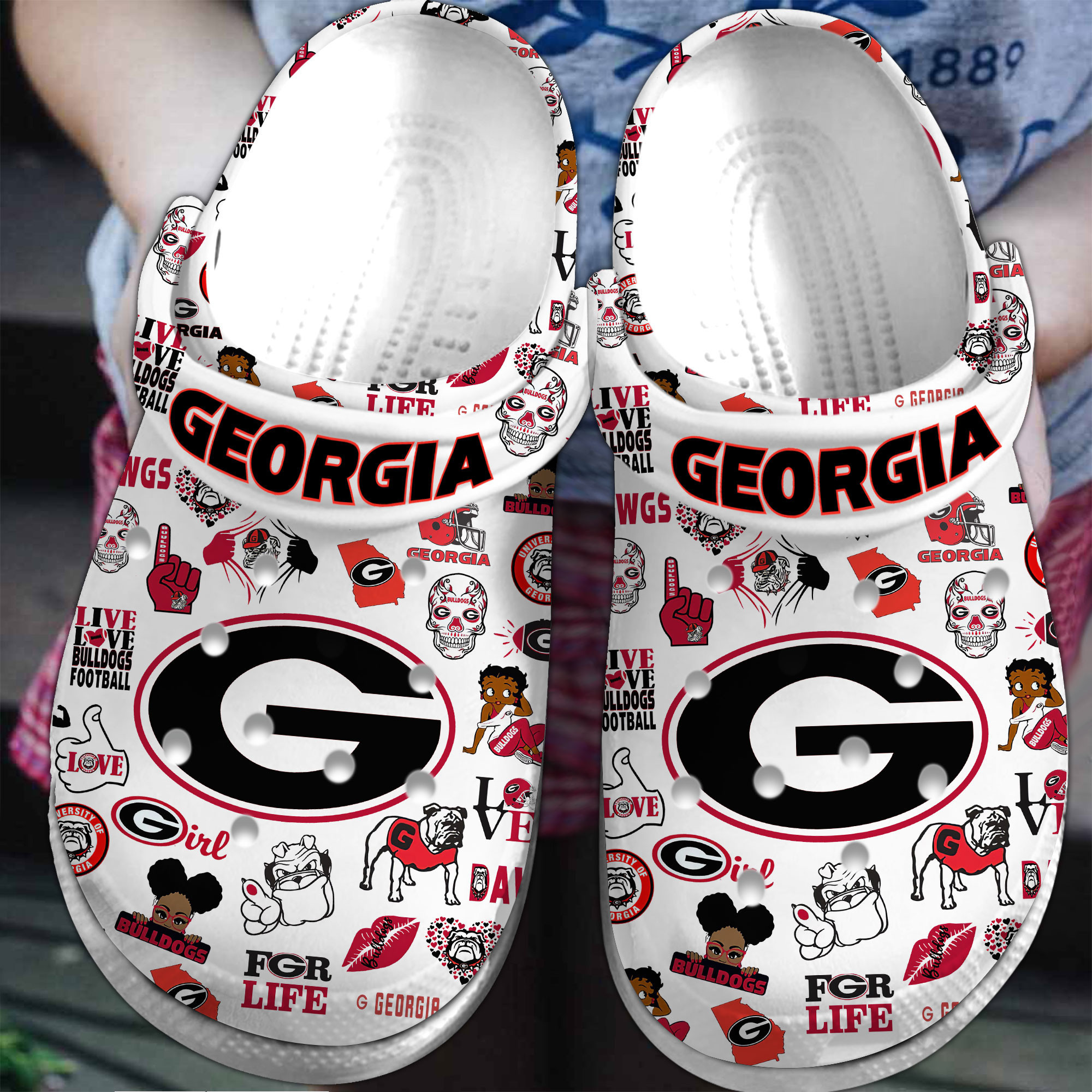 Georgia Bulldogs NCAA Sport Crocss Crocband Clogs Shoes Comfortable For Men Women and Kids