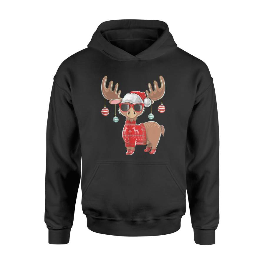 Ugly Christmas Sweater Moose Shirt Christmas Moose Gift Kids – Standard Hoodie