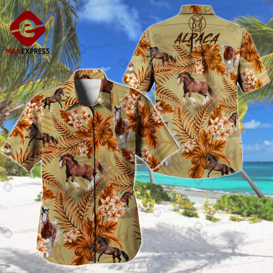 Clydesdale Horse Printed Hawaiian Shirt Lxo Ha14147