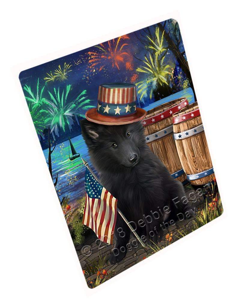 4Th Of July Independence Day Fireworks Belgian Shepherd Dog At The Lake Blanket Blnkt74415