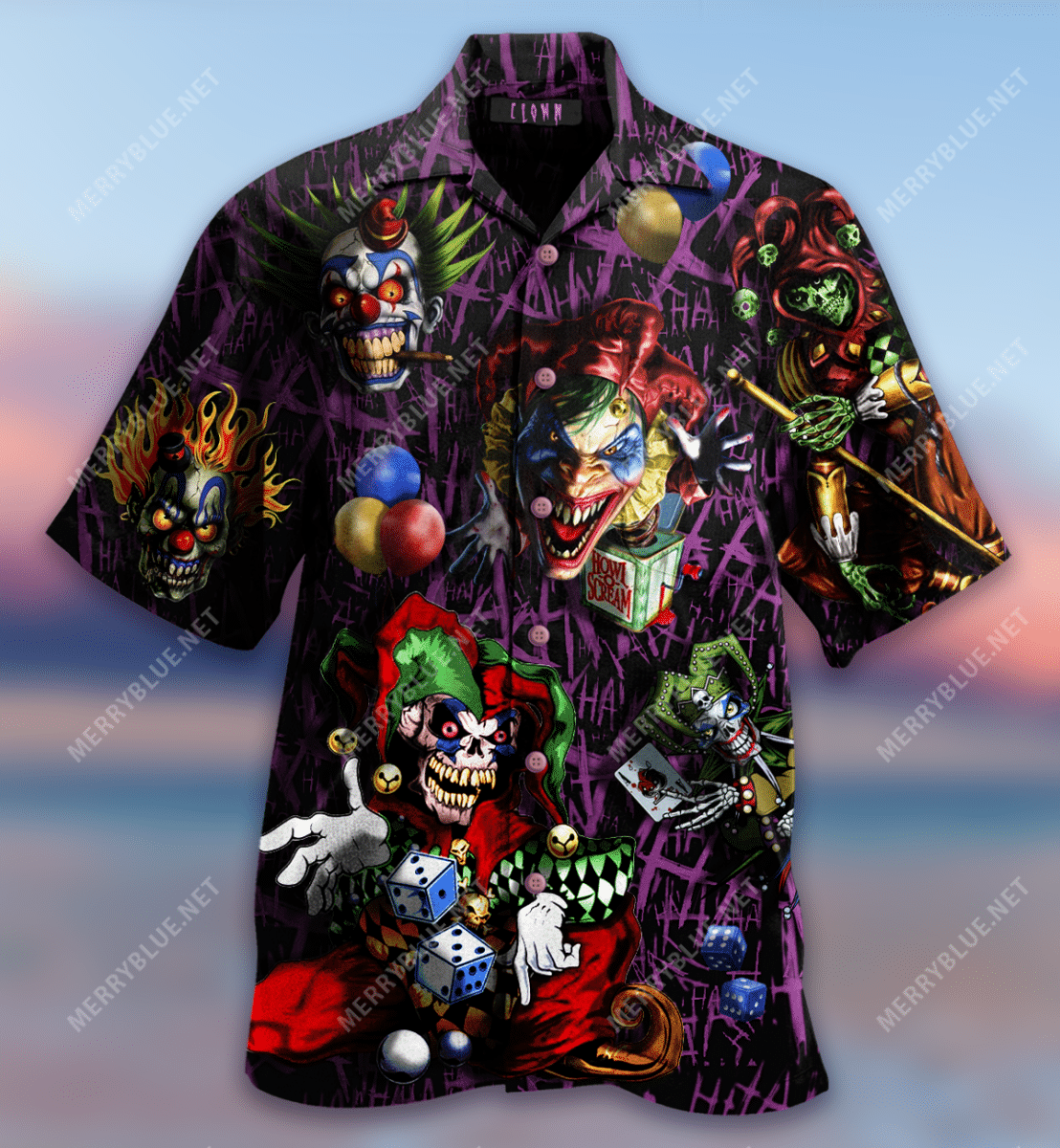 What Scary Skull Clowns! Oh Just Have Fun Hawaiian Shirt