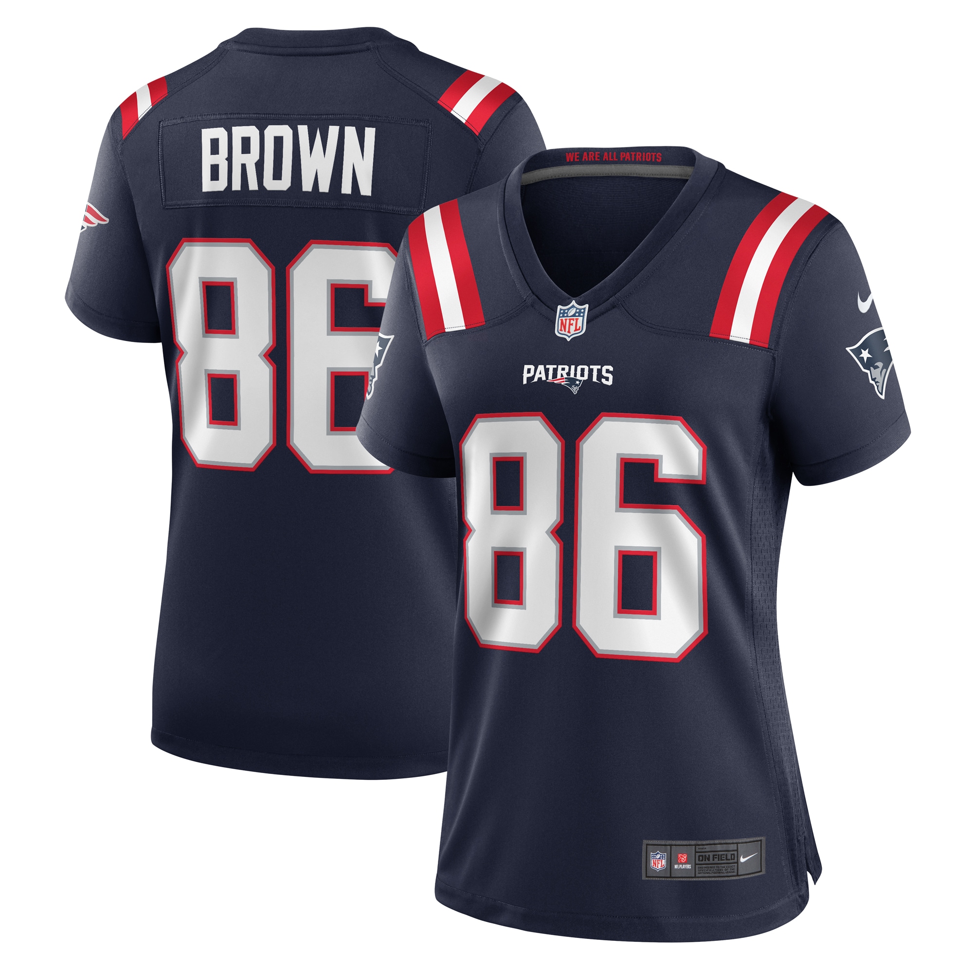 Women’s New England Patriots Pharaoh Brown  Navy Team Game Jersey