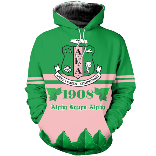 Alpha Kappa Alpha Aka 1908 Aka Women Ivy Leaf Background Tshirt Hoodie