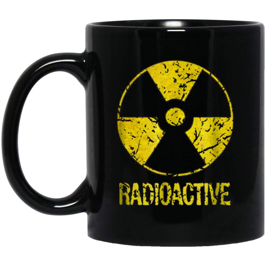 Funny Vintage Nostalgic Radioactive Nuclear War symbol 11 oz 15 oz Black Mug