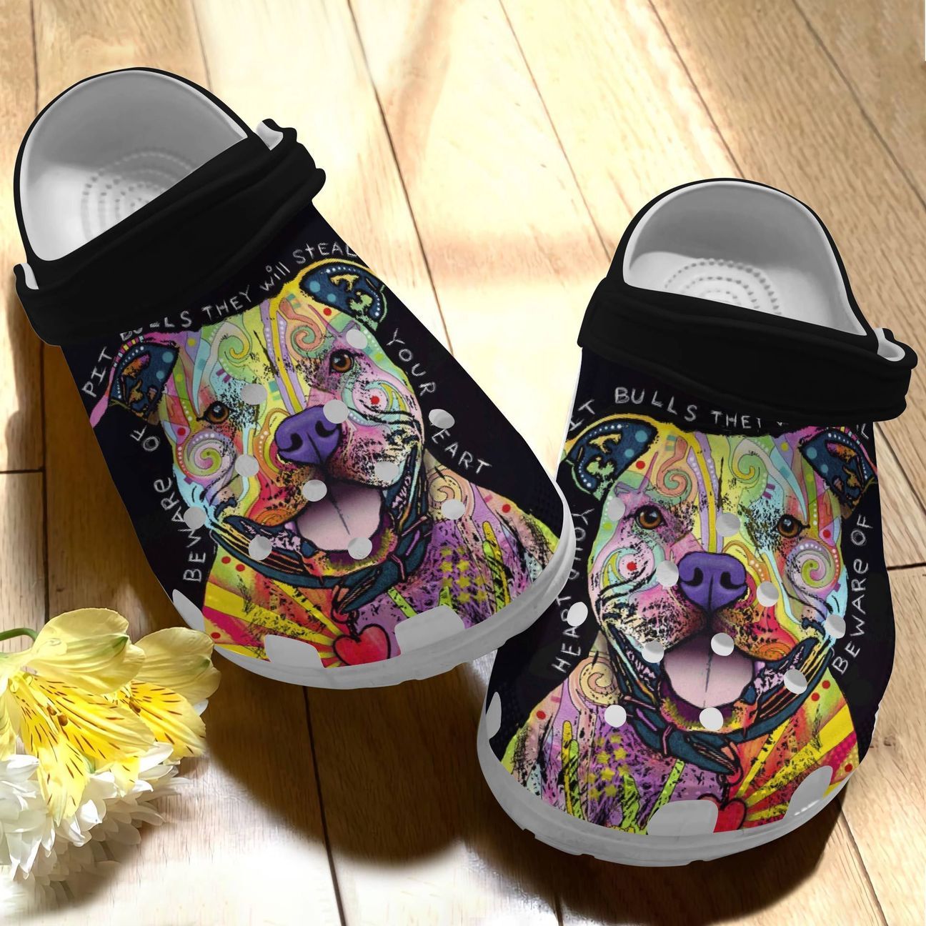 Pitbull Personalized Clog, Custom Name, Text, Color, Number Fashion Style For Women, Men, Kid, Print 3D Be Aware Of Your Heart