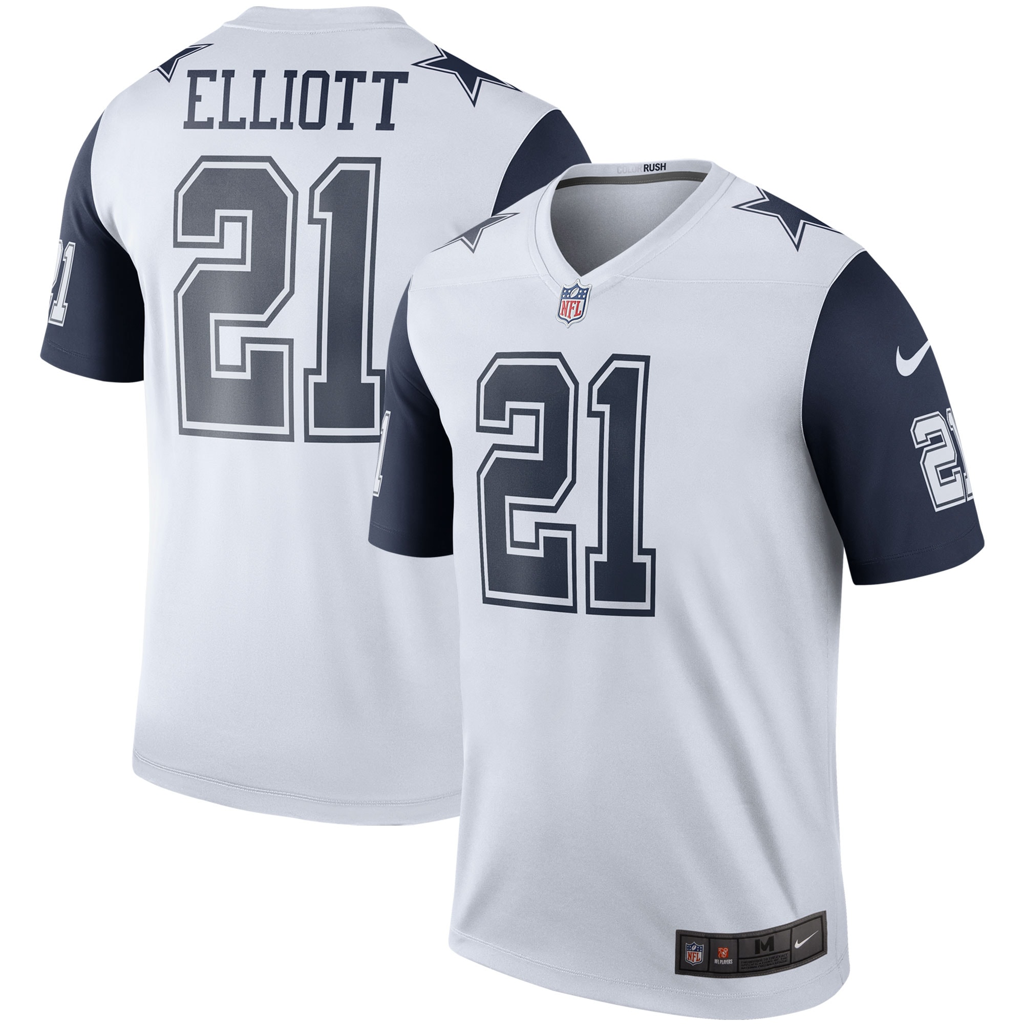 Men’s Dallas Cowboys Ezekiel Elliott White Color Rush Legend Player Jersey