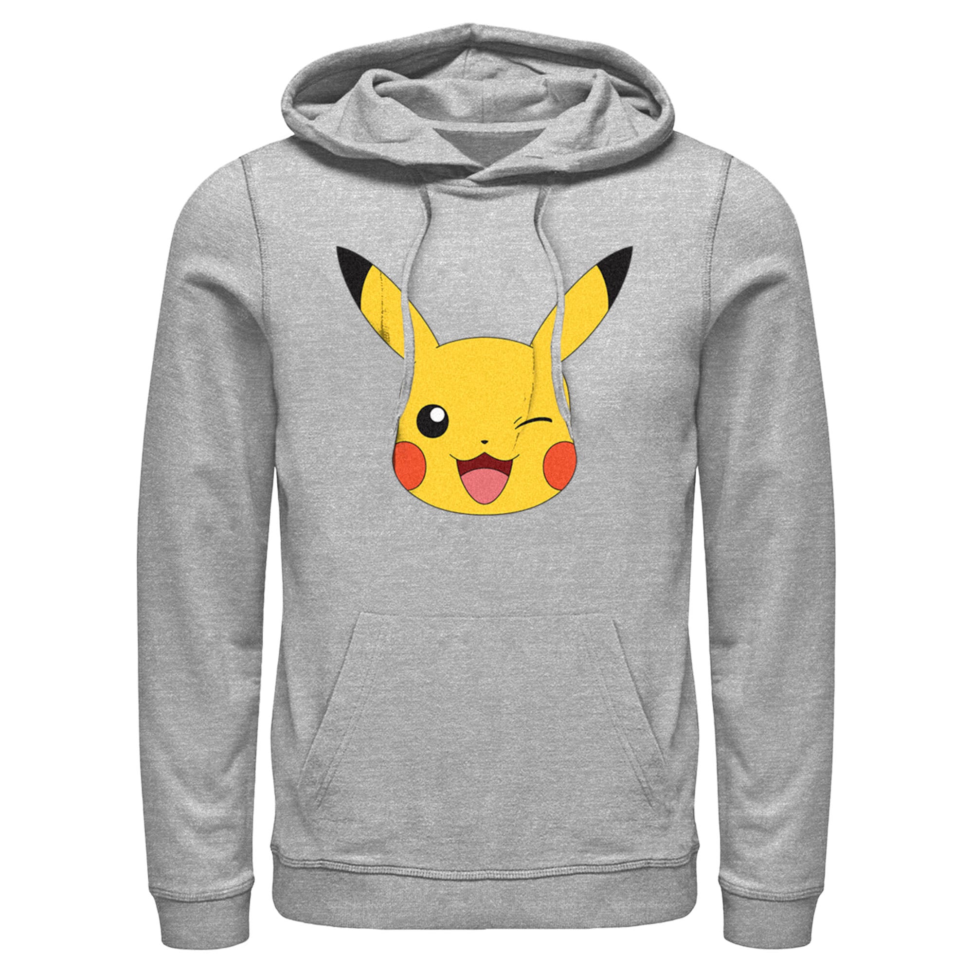 Men’S Pokemon Pikachu Wink Face Pull Over Hoodie