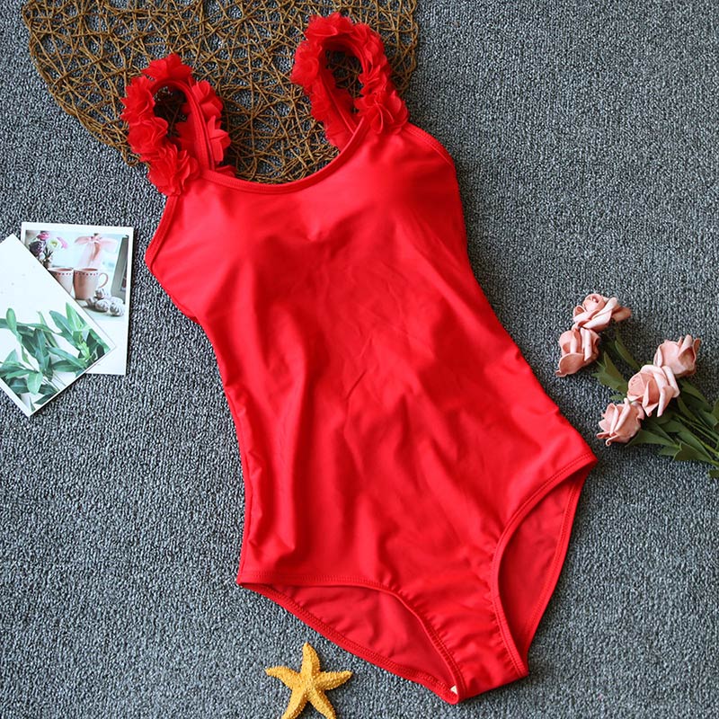 Sexy One Piece Swimsuit Women 3D Flower Bodysuit Backless Monokini Swimwear Female Bathing Suit