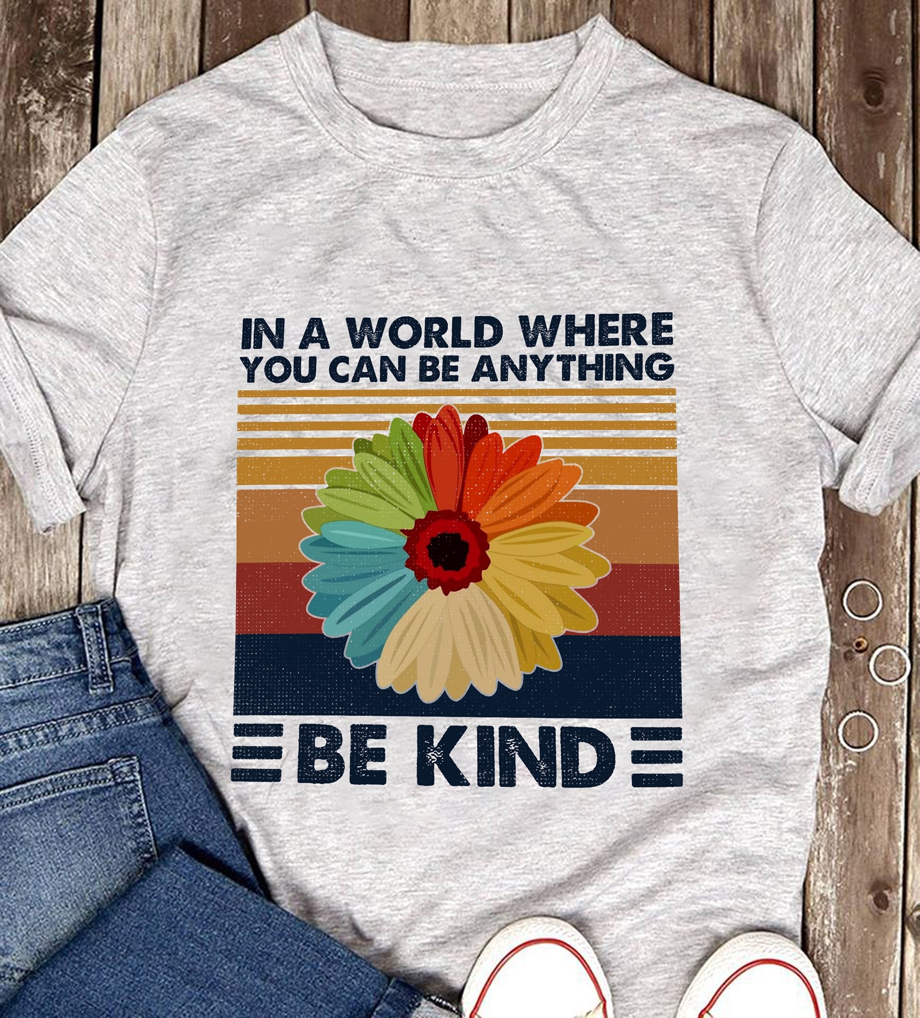 Flower In A Word Where You Can Be Anything Be Kind Standard Men T-shirt