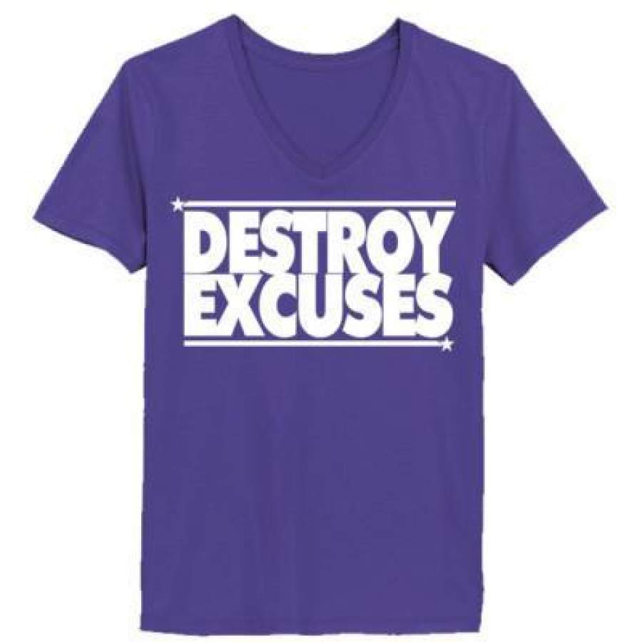 AGR Destroy Excuses – Ladies’ V-Neck T-Shirt