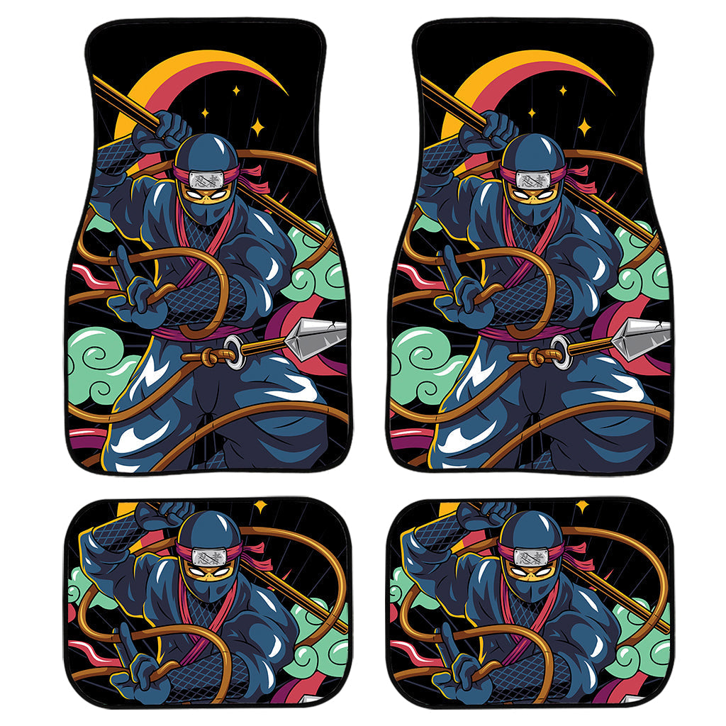 Ninja Warrior Print Front And Back Car Floor Mats, Front Car Mat