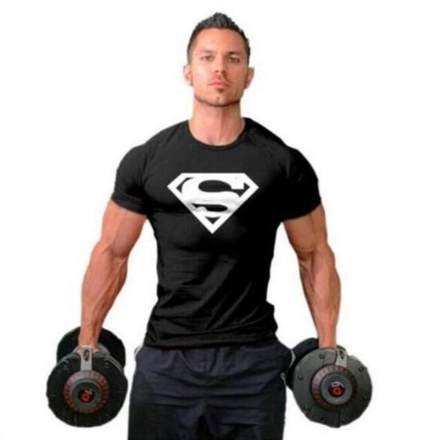 Men T-shirt Muscle Golds Fitness clothing Bodybuilding tops Workout Clothes Cotton Superman gyms T Shirts