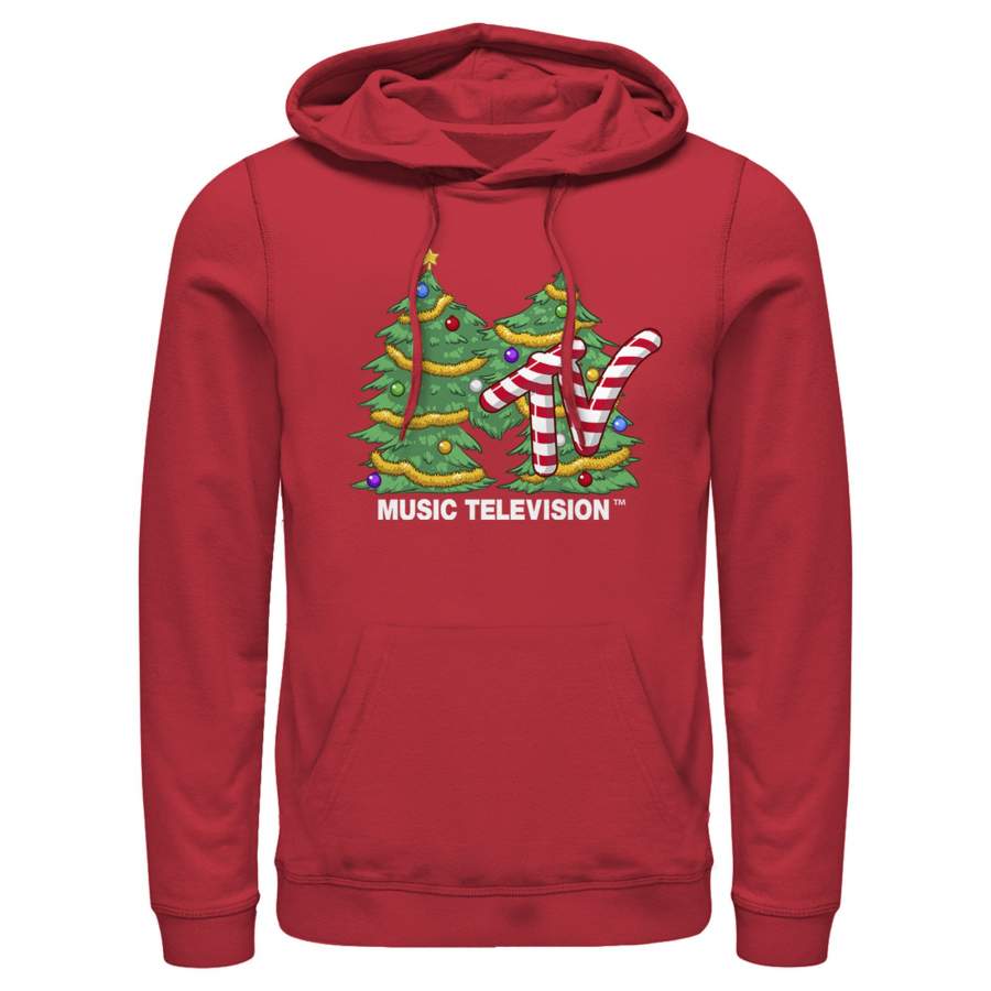 MTV Men’s Christmas Tree Logo  Lightweight Hoodie