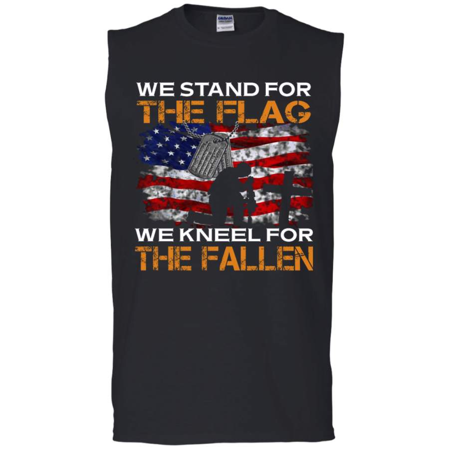 WE STAND FOR THE FLAG WE KNEEL FOR THE FALLEN VETERANS DAY TEES Men’s Ultra Cotton Sleeveless T-Shirt