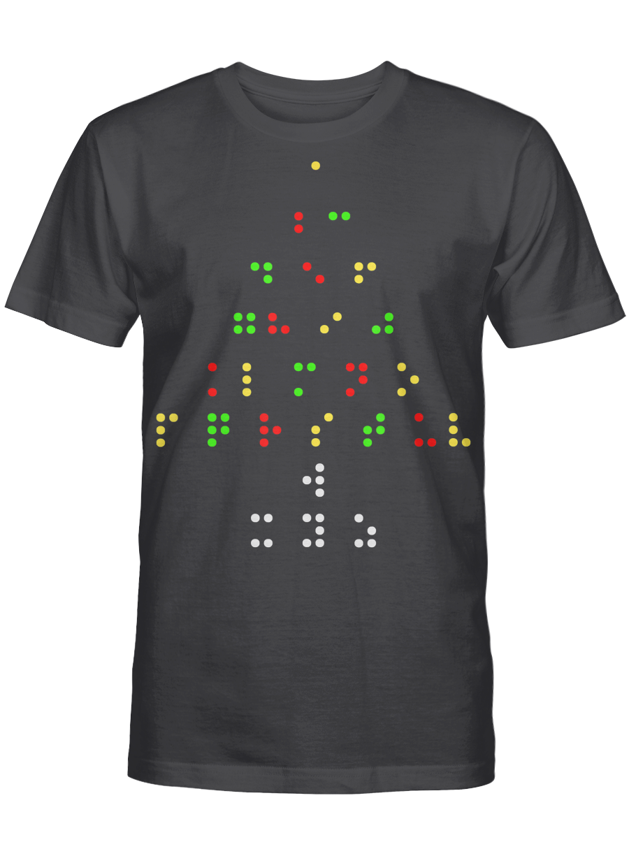 AmazeStyleZ Santa’s Reindeer, Ugly Christmas Sweater, Christmas Gift Ideas, Christmas Gift For A Blind Person Braille Alphabet T-Shirt