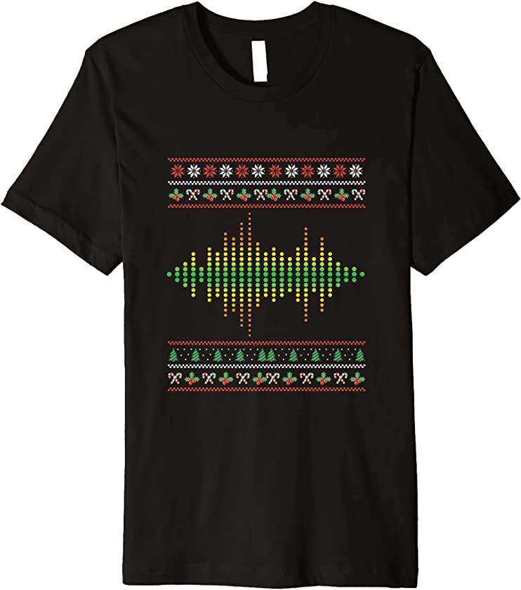 Ugly Christmas Sound Wave DJ Santa Claus New Year Deejay Premium T-Shirt