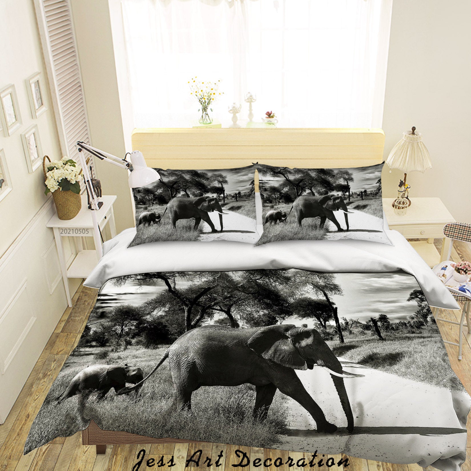 3D Wild Animal Elephant Quilt Cover Set Bedding Set Duvet Cover Pillowcases 114