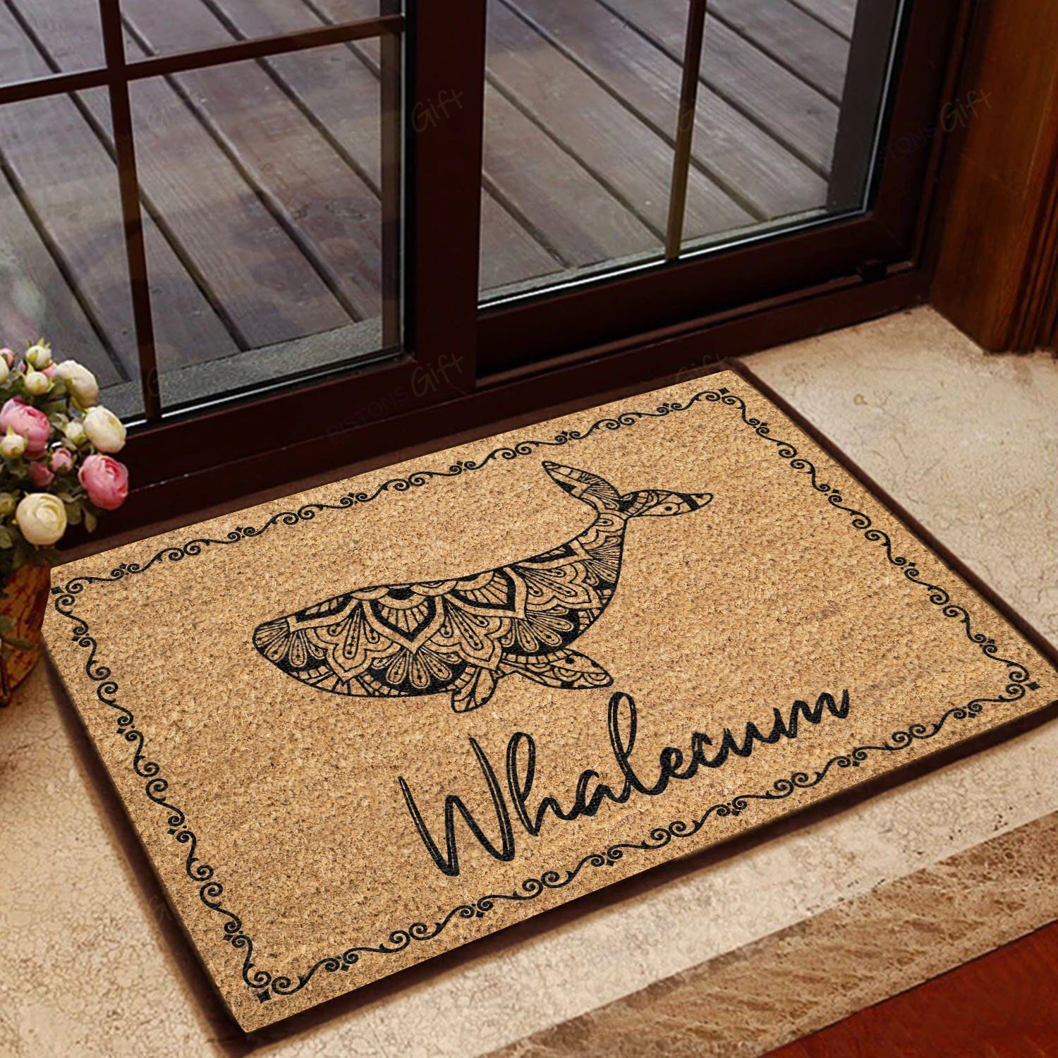 Whalecum All Over Printing Doormat