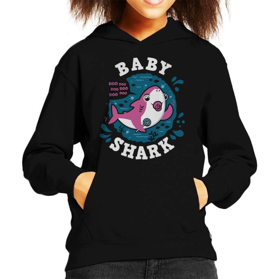 Baby Shark Family Girl Pacifier Kid’s Hooded Sweatshirt