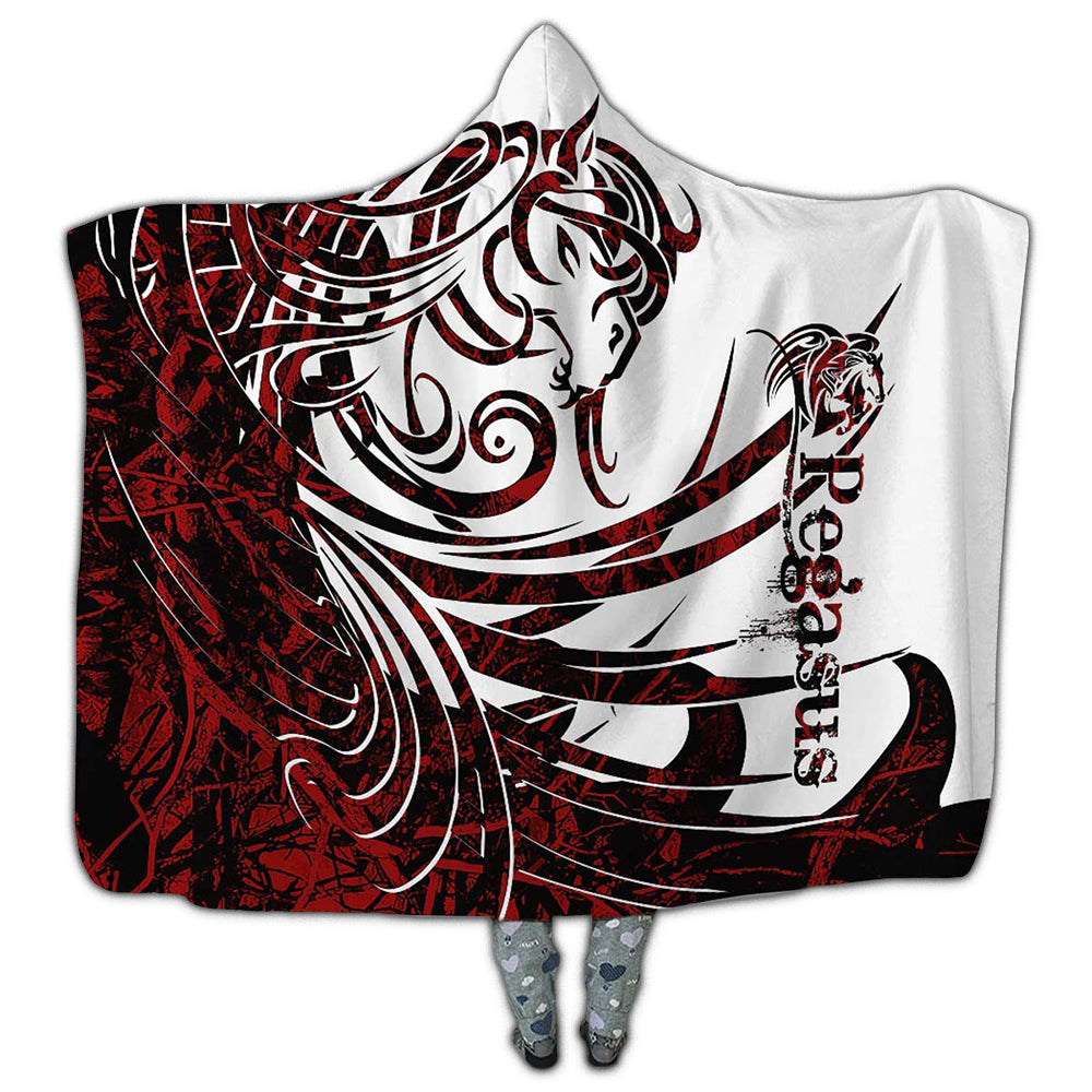 Viking Pegasus Legend Red And White Cool Style – Hoodie Blanket  – Owl Ohh