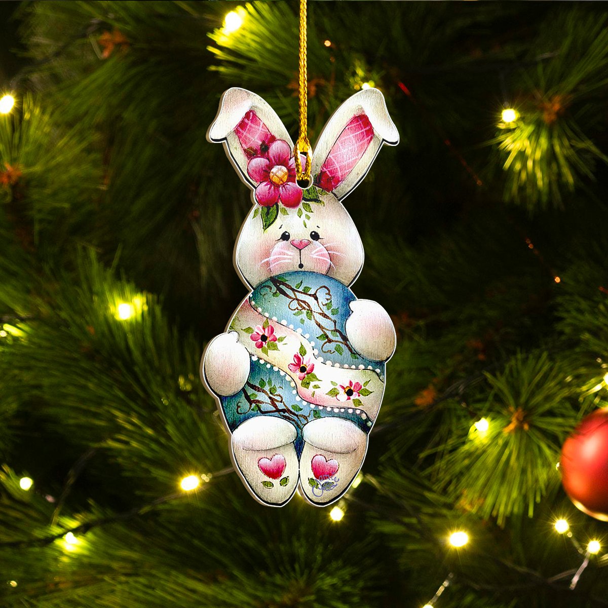 Bunny Easter Bunny Lovers Ornament