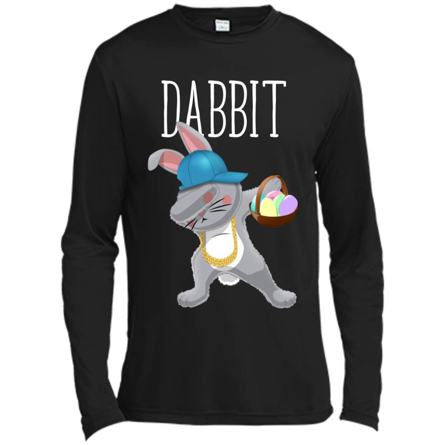 Dabbit Dabbing Easter Bunny Hip Hop Shirt Kids Easter Gift Long Sleeve Moisture Absorbing Shirt