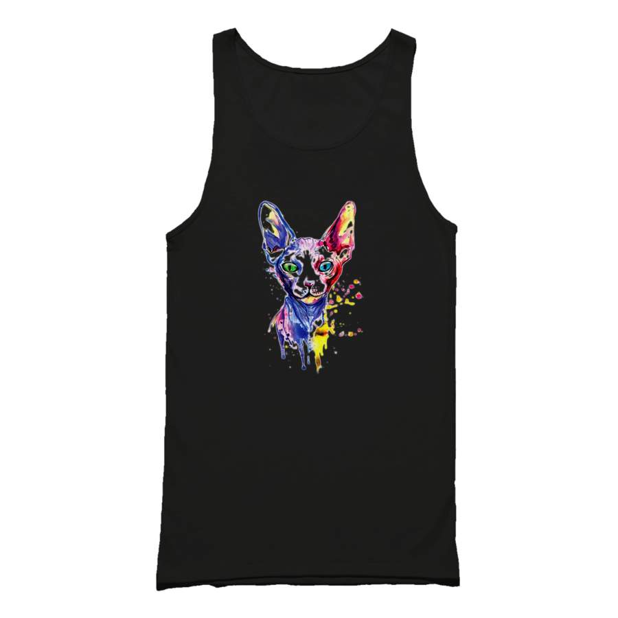 Sphinx Egyptian Cat Watercolor Animal Art Splash Graphic Tank Top