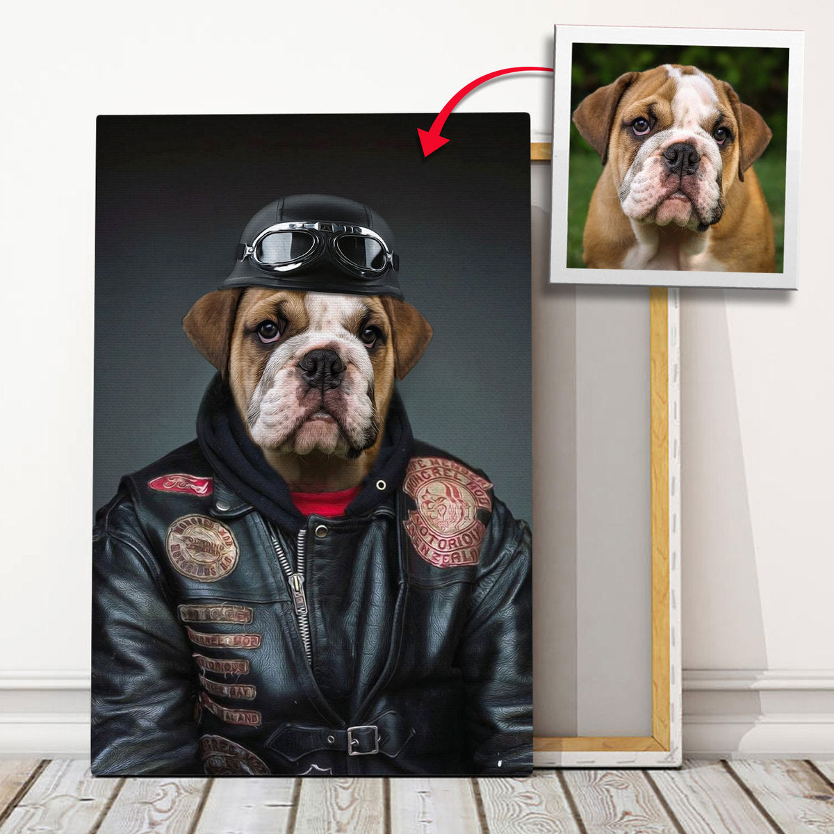 Biker Dog – Custom Pet Canvas