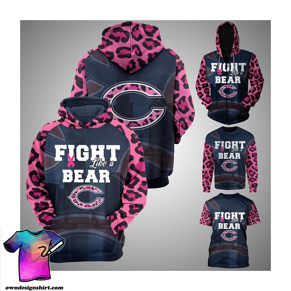 Breast Cancer Fight Like A Chicago Bears T-50 Unisex 3D Hoodie Gift For Fans