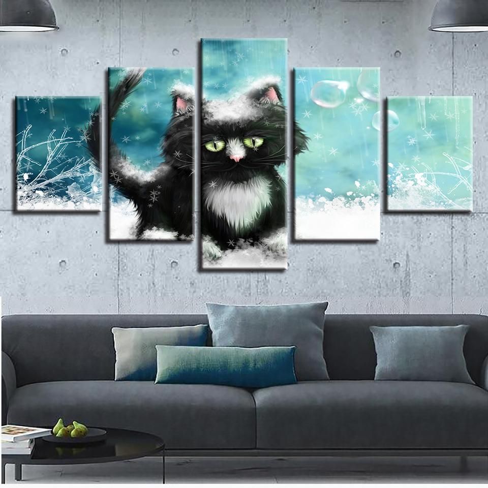 Animal Garfield Cat Animal 5 Panel Canvas Art Wall Decor