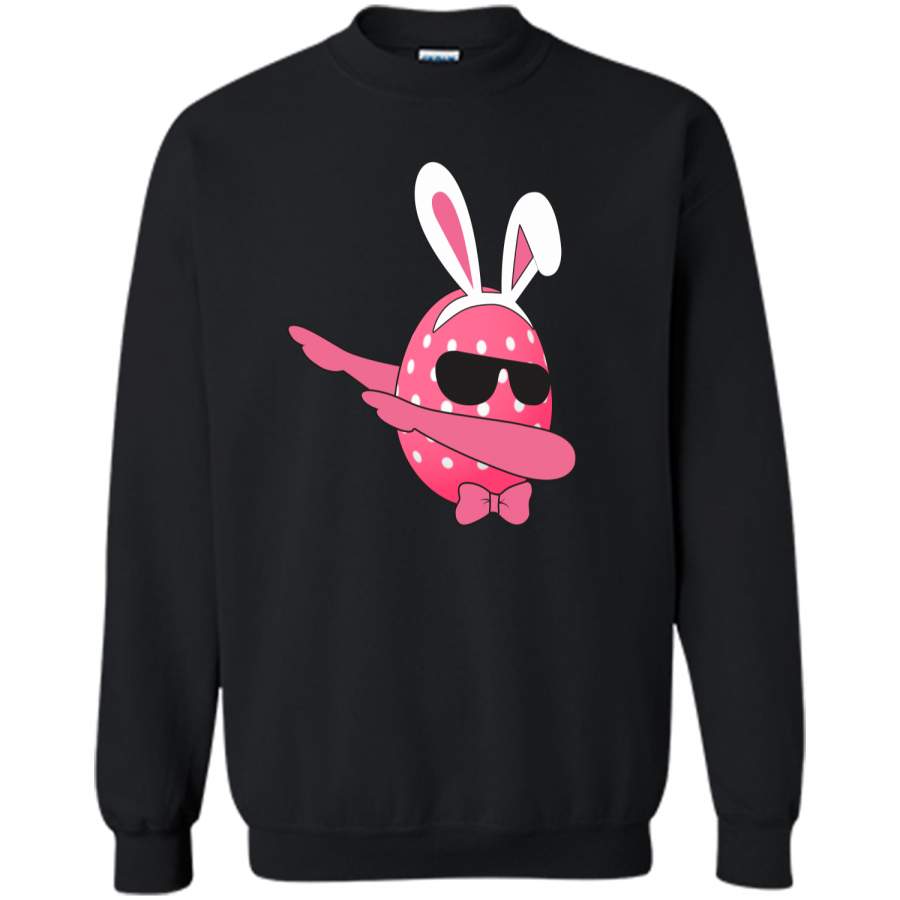 Cute Dab Bunny Egg shirt – Dabbing Emoji Egg Easter T-Shirt Printed Crewneck Pullover Sweatshirt 8 oz