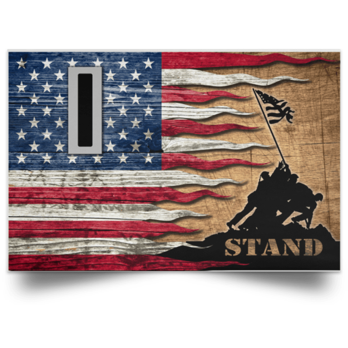 US Army W-5 Chief Warrant Officer 5 W5 CW5 Warrant Officer Stand For The Flag Satin Landscape Poster