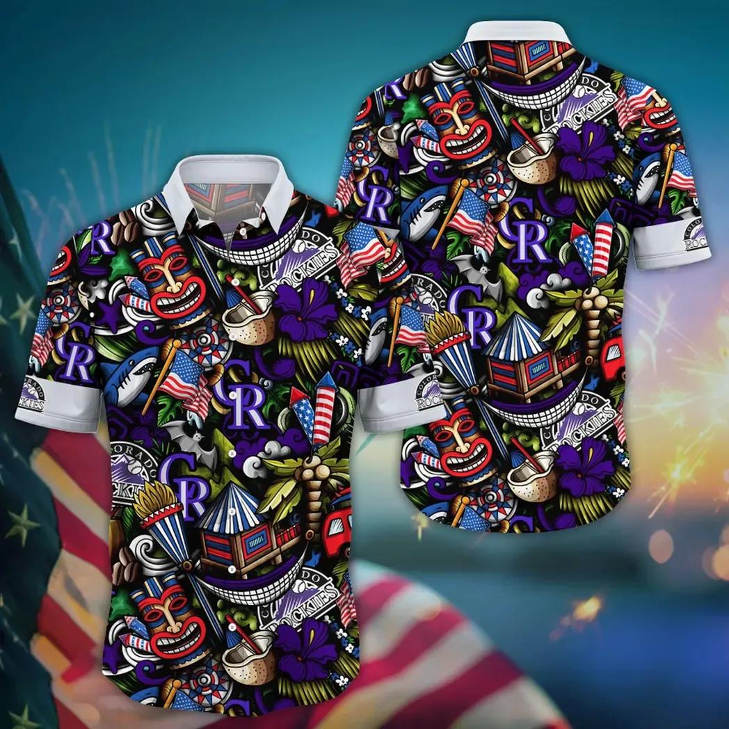 Colorado Rockies Tiki Celebration Hawaiian Shirt