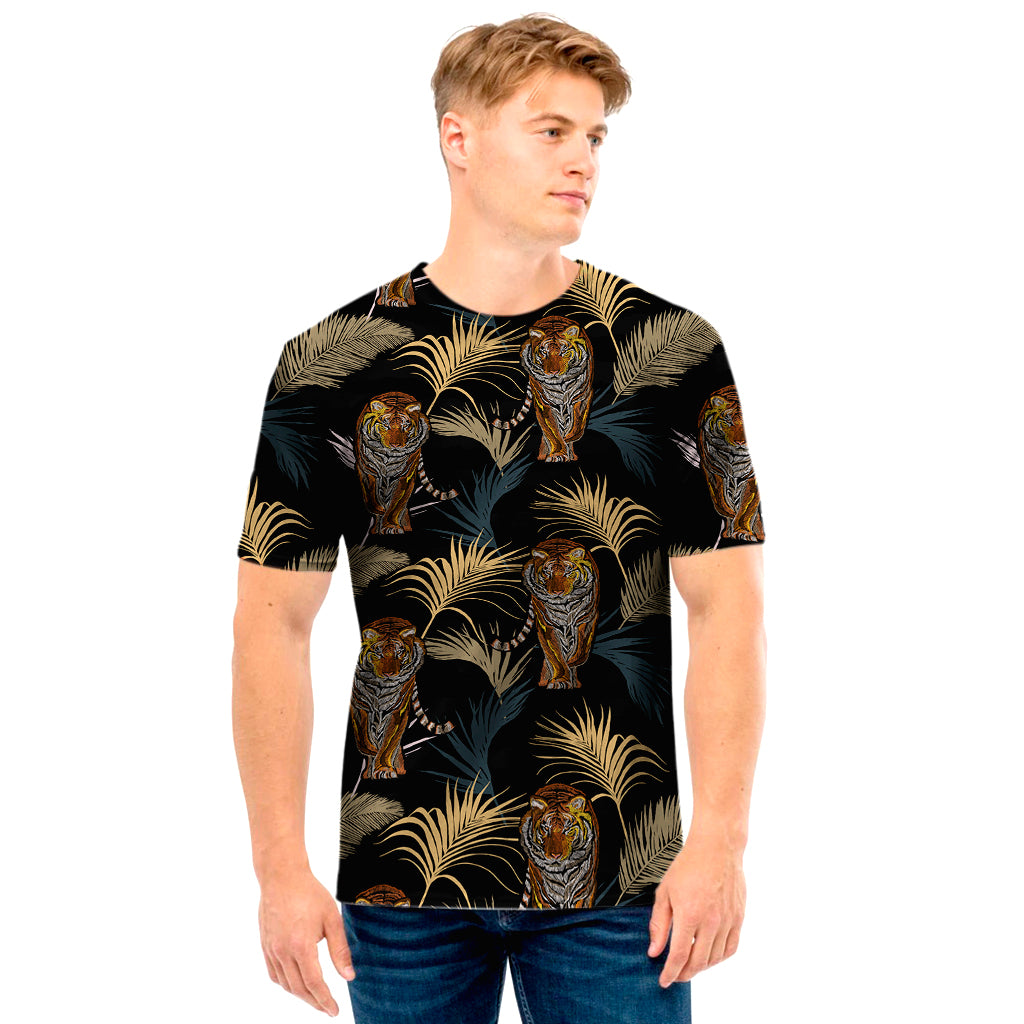 Vintage Tropical Tiger Pattern Print Men’S T-Shirt