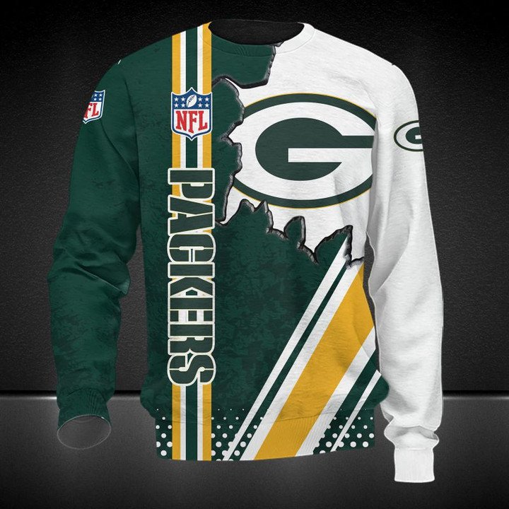 Green Bay Packers Green Yellow White Logo In My Heart Gift For Fan Ugly Wool Sweater Christmas