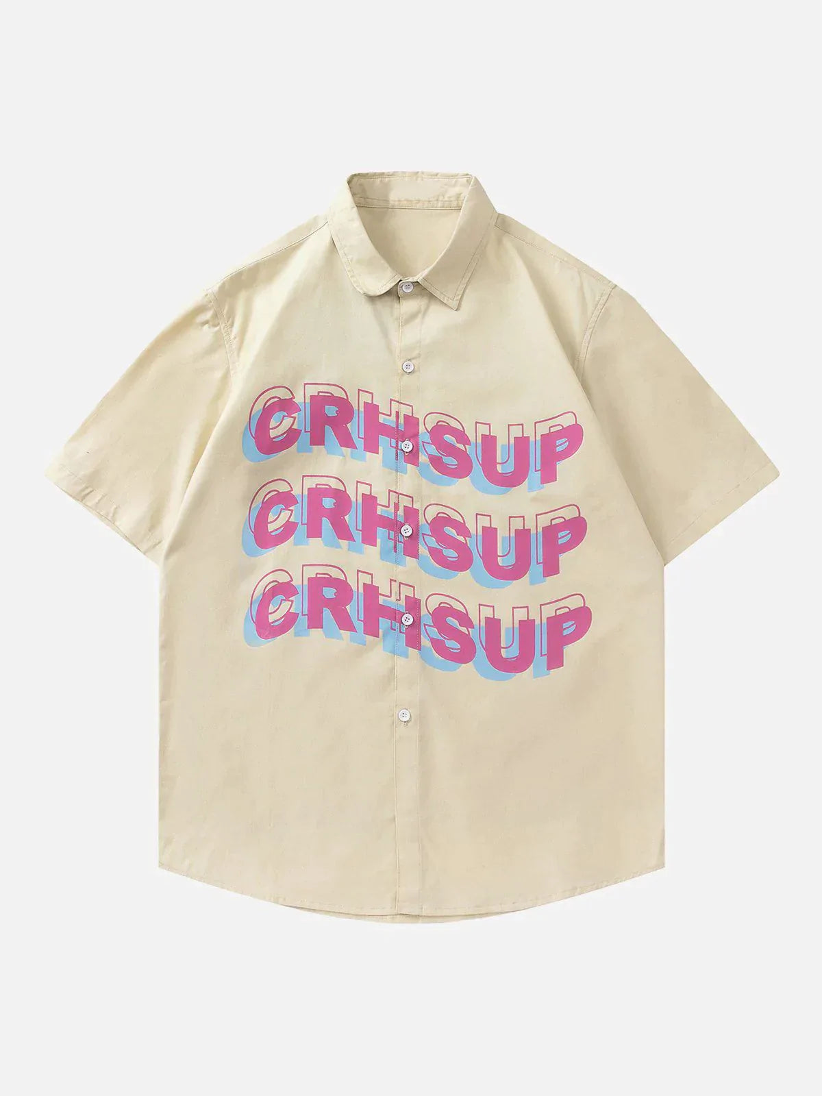 Talishko™ – Cotton “Crhsup” Letters Print Short Sleeve Shirts